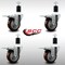 Service Caster 3.5'' SS Maroon Poly Swivel 1-1/2'' Expanding Stem Caster Set Total Lock Brake, 4PK SCC-SSEXTTL20S3514-PPUB-MRN-112-4 - alternate 4